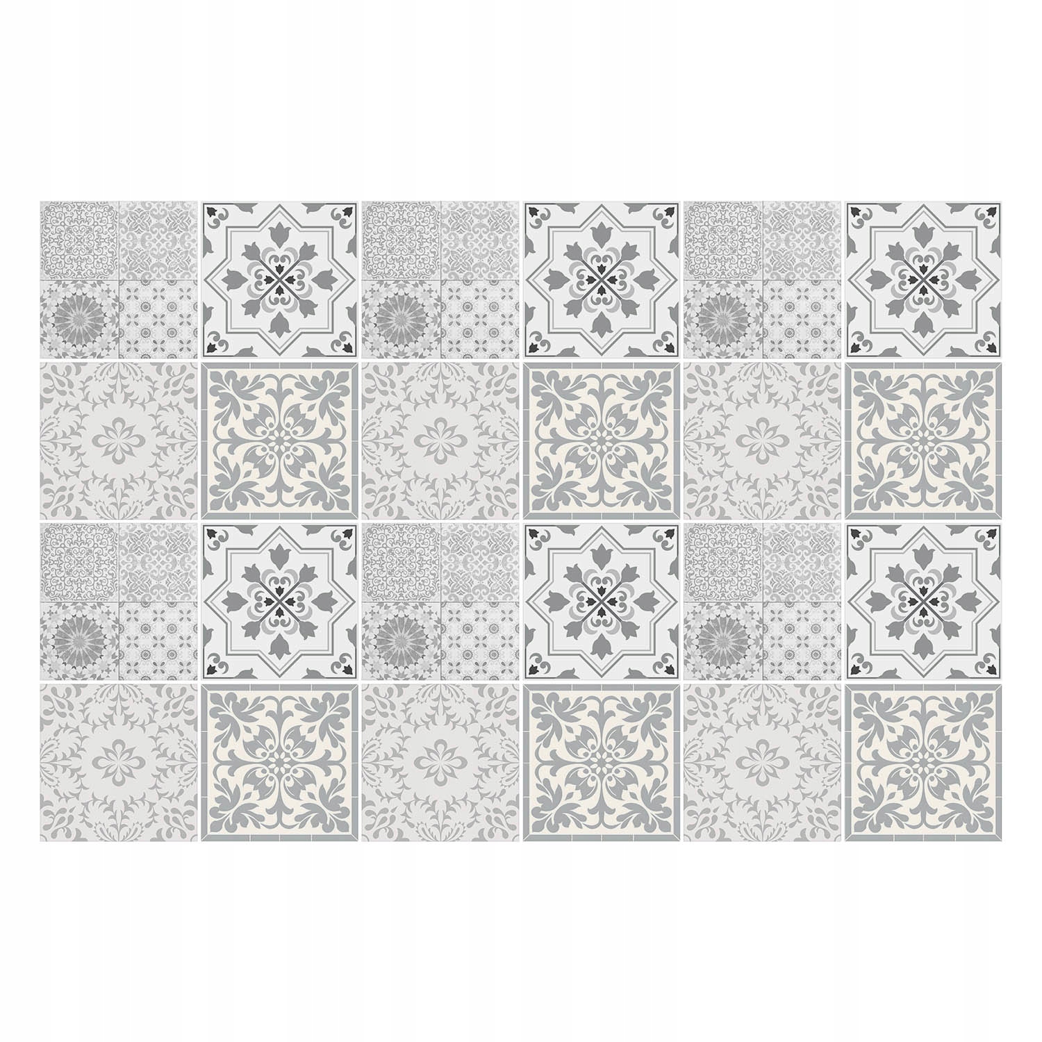 Sada samolepek na dlaždice Elegantní dlaždice s ornamenty 24 ks 20 x 20 cm