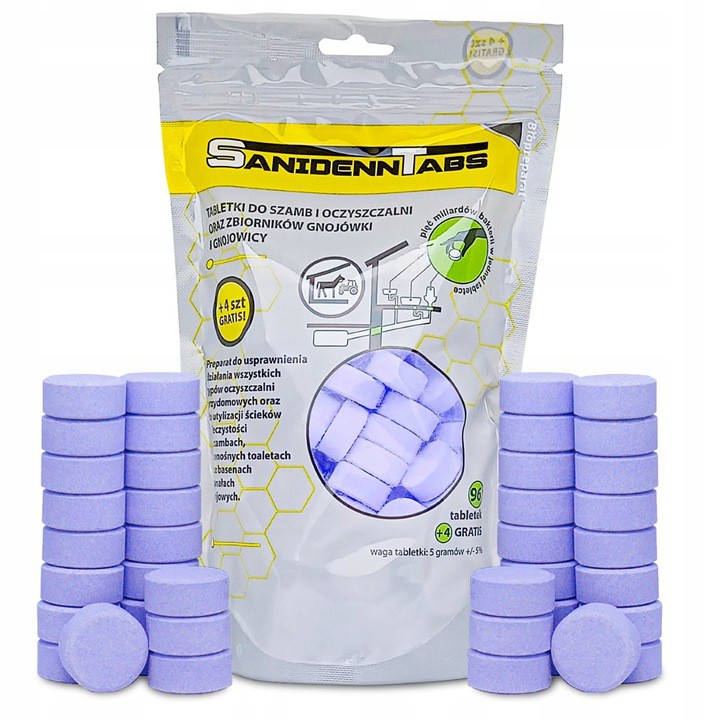 BAKTERIE TABLETKI DO SZAMBA SANIDENN 100 TABLETEK 2 LATA BAKTERIE DO SZAMBA