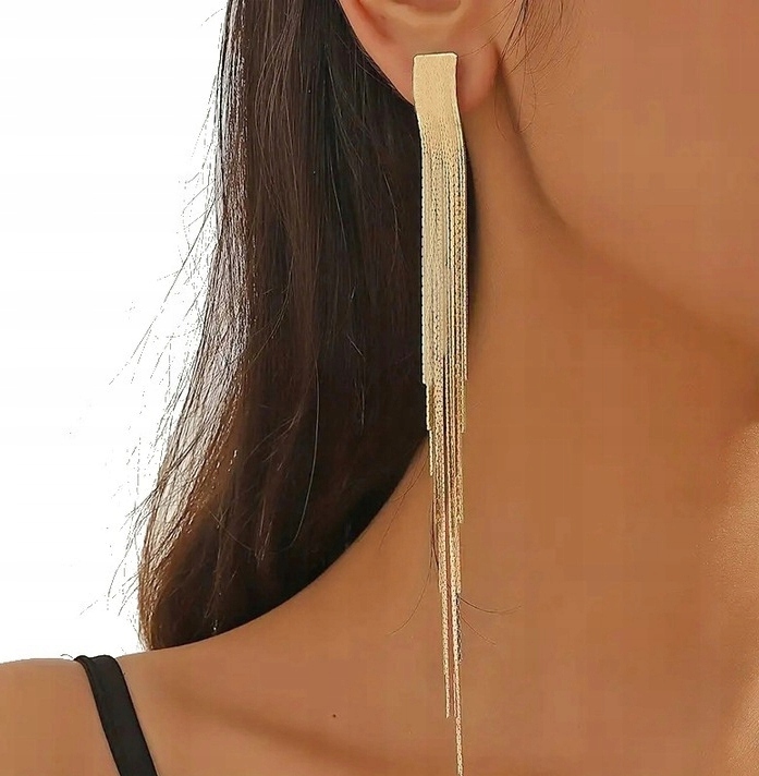 KLIPSY ZŁOTE DŁUGIE MULTI KLASYCZNE ELEGANCKIE MEGA EFEKTOWNE Marka Inna marka