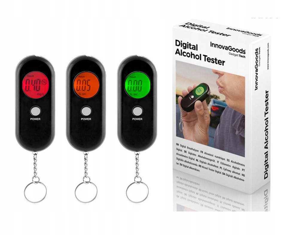 Cyfrowy kieszonkowy alkomat bezustnikowy brelok