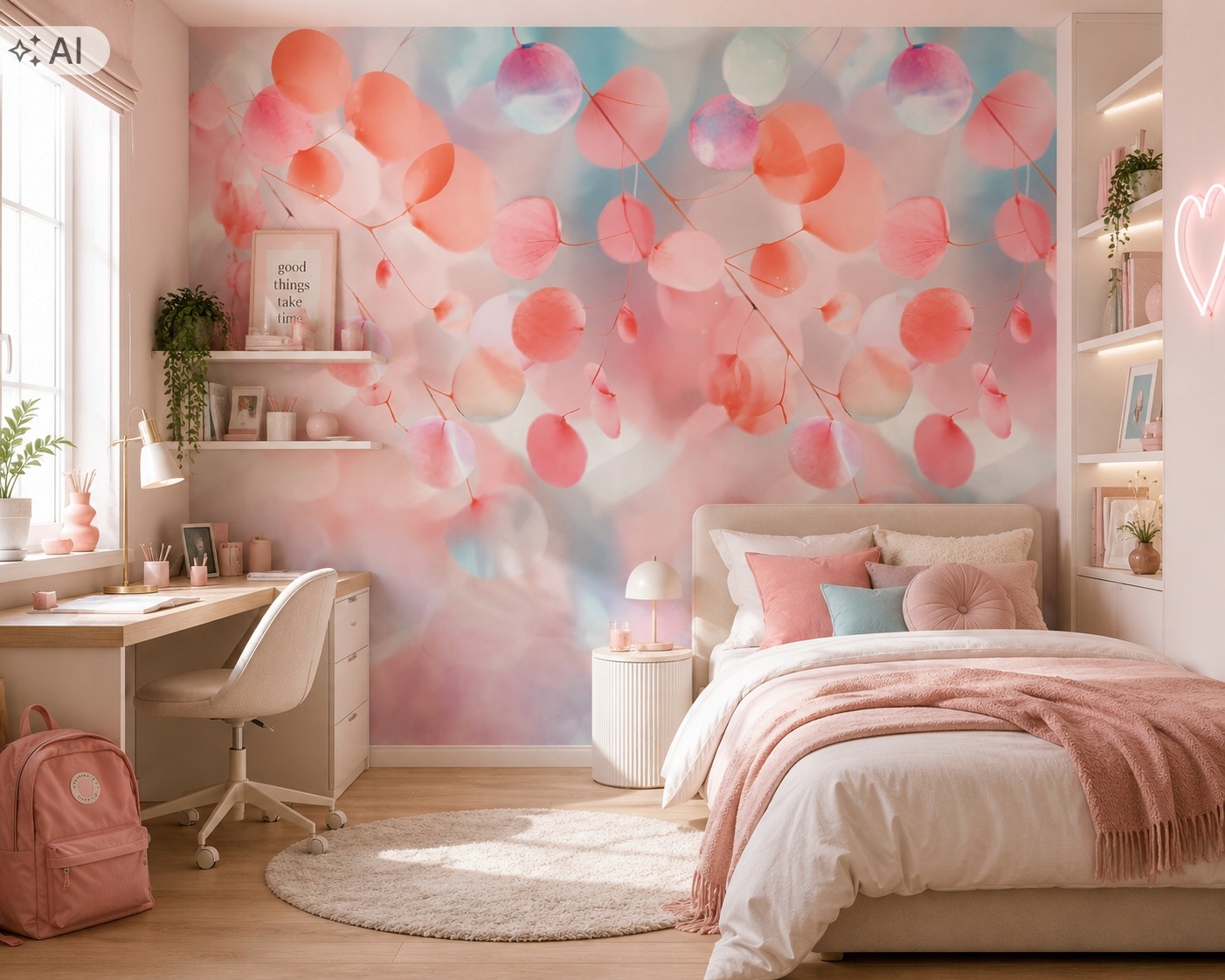 FOTOTapeta Panel Růžové listy pastelová Do Ložnice Obývacího Pokoje 159x280 cm WoW