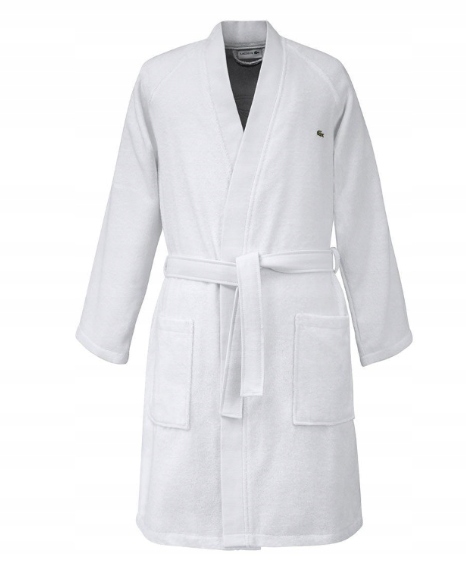 LACOSTE SZLAFROK MĘSKI BIAŁY BAWEŁNIANY L NMC