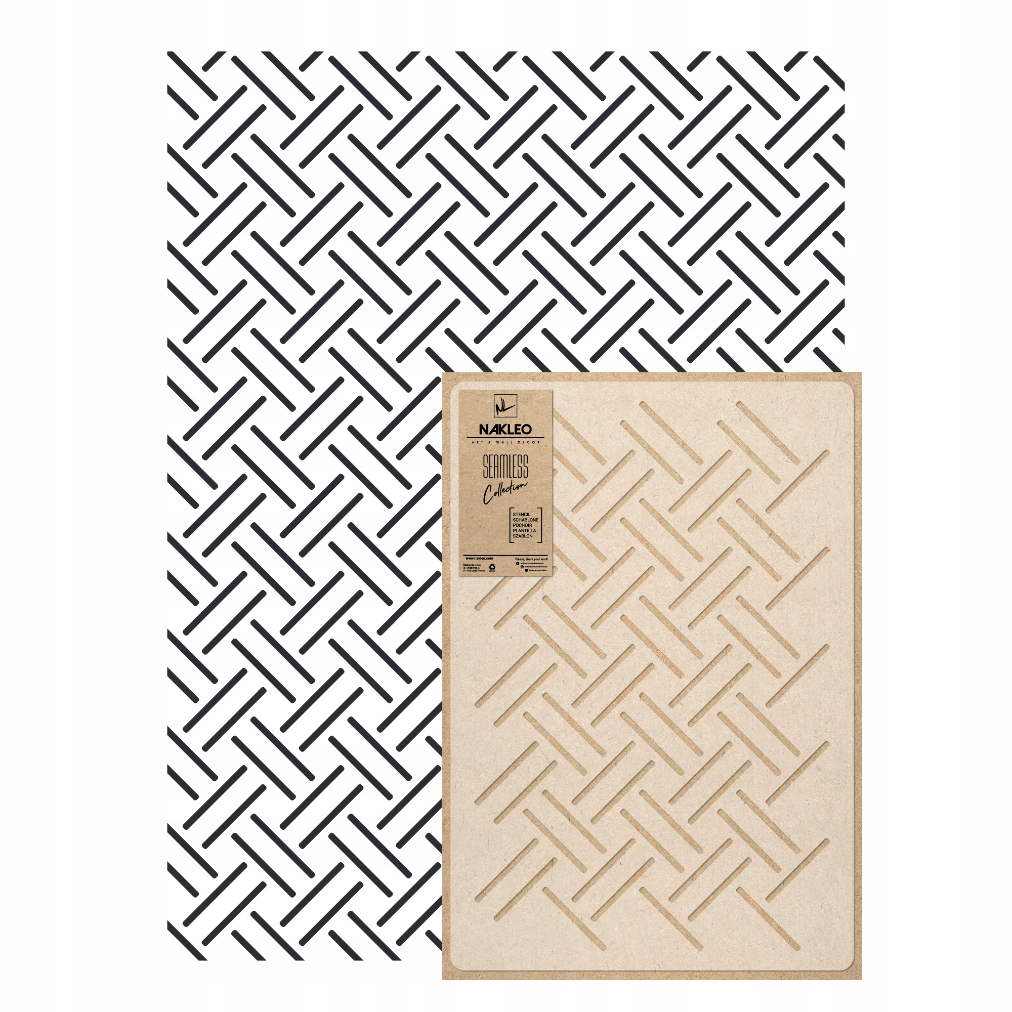 Malířská šablona Opakovatelná Opakovaně Použitelný 59x95 cm Tapeta Košíková pletenina