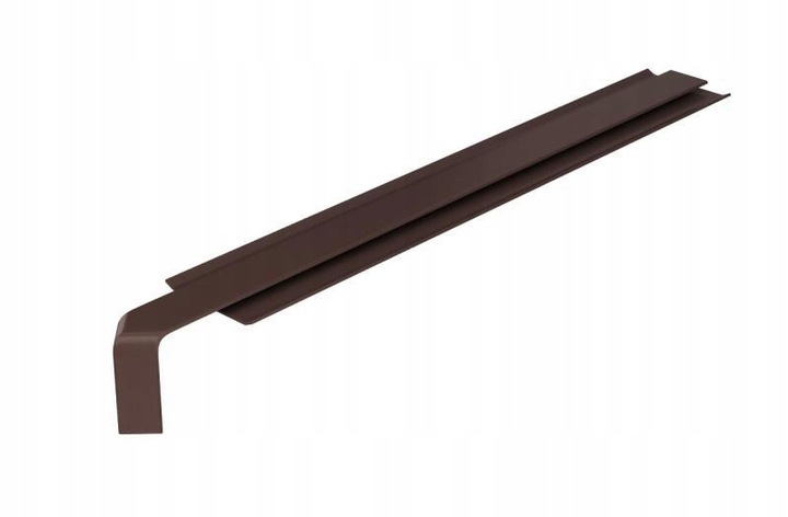 Parapet Zewnętrzny Stalowy Prosty 20 cm Brąz RAL 8017 Długość 10 cm