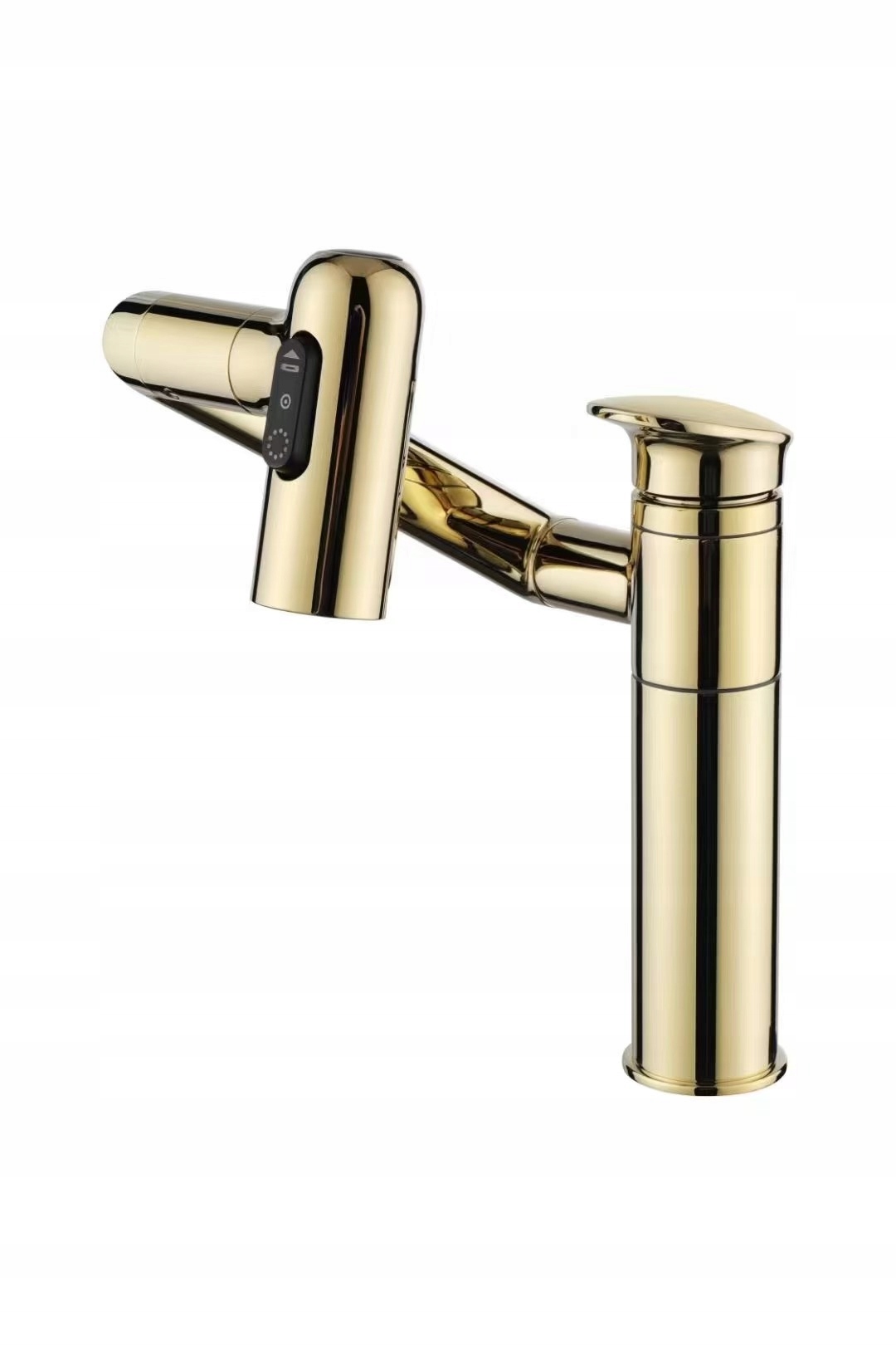 Dřezová baterie vertikální pohyblivá, otočný perlátor zlatá Evg