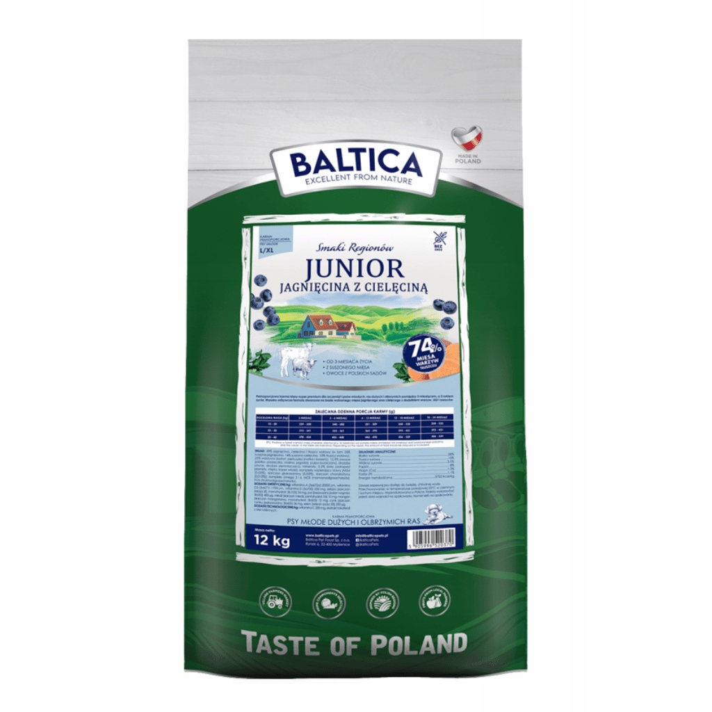 Baltica Smaki Regionów Junior Jagnięcina z Cielęciną 12kg