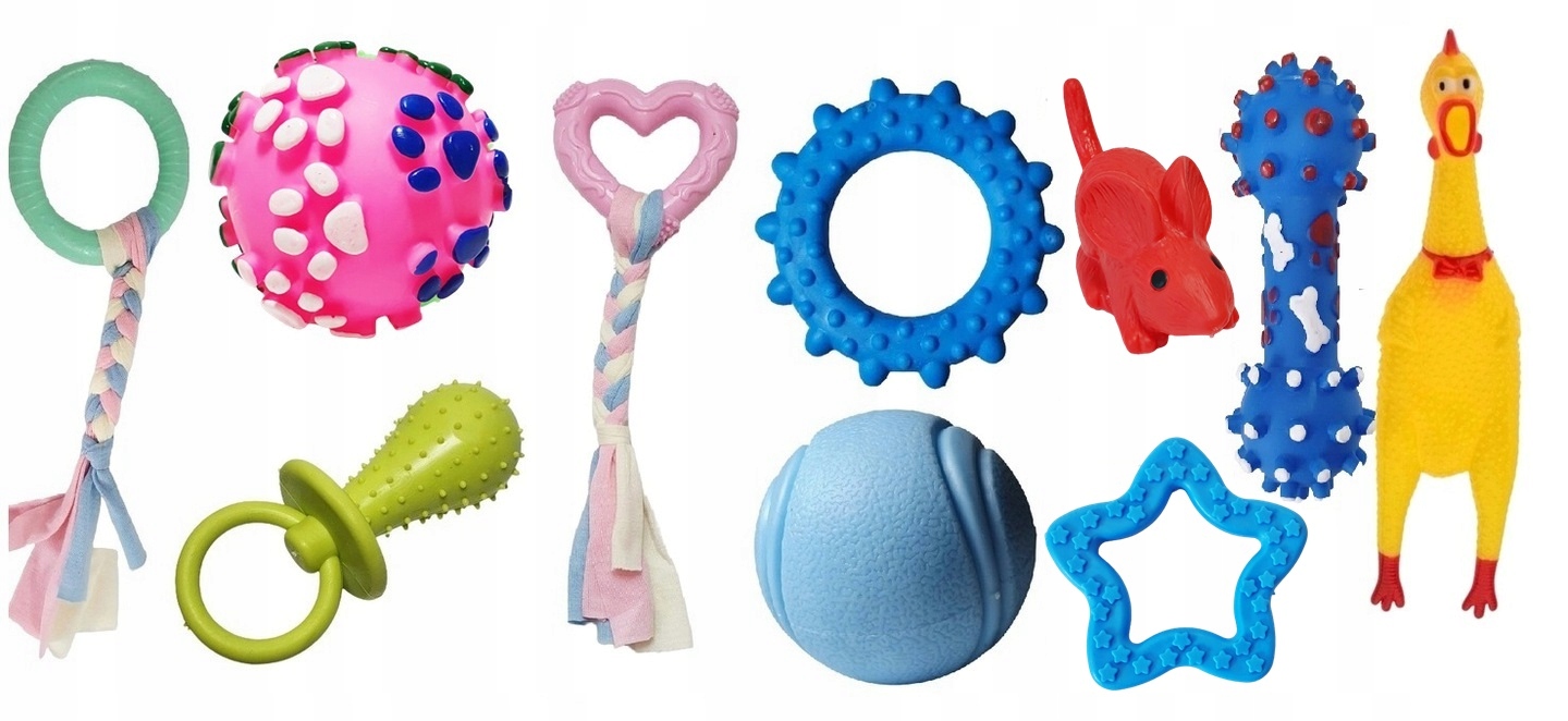 

Zestaw zabawek dla psa 10 szt. Gryzaki Piłka ring