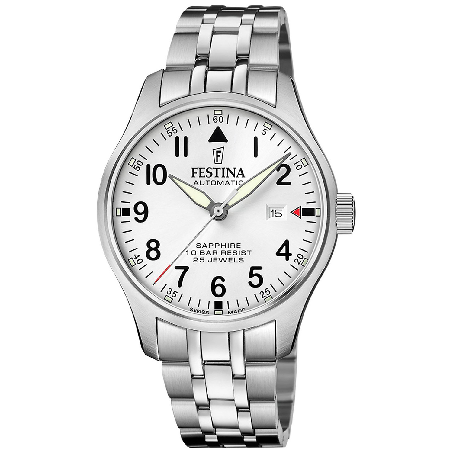 Pánské Hodinky Festina F20151-A stříbrný náramek