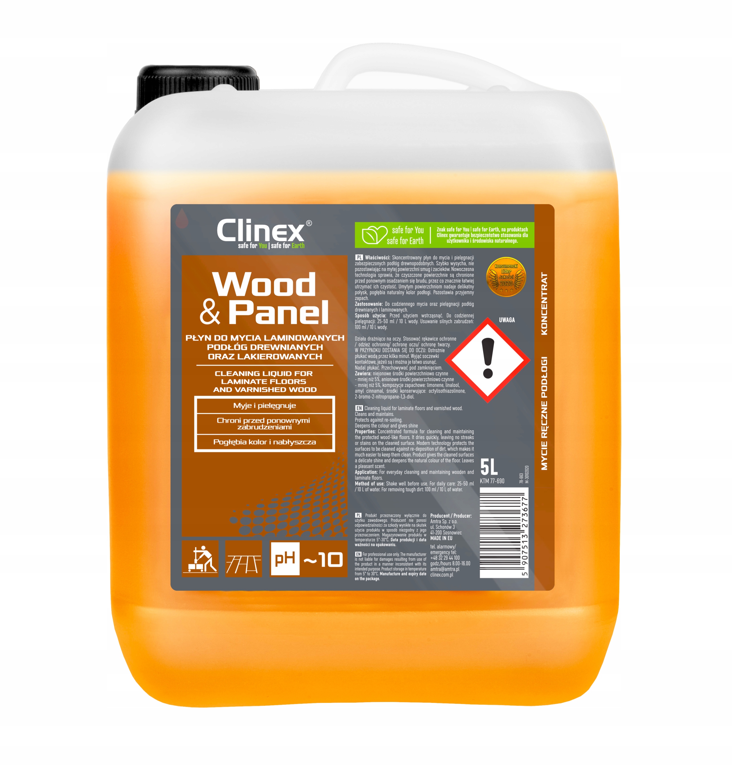 Levně Prostředek na mytí podlah Clinex univerzální kapalina 5 l antistatická bez šmouh