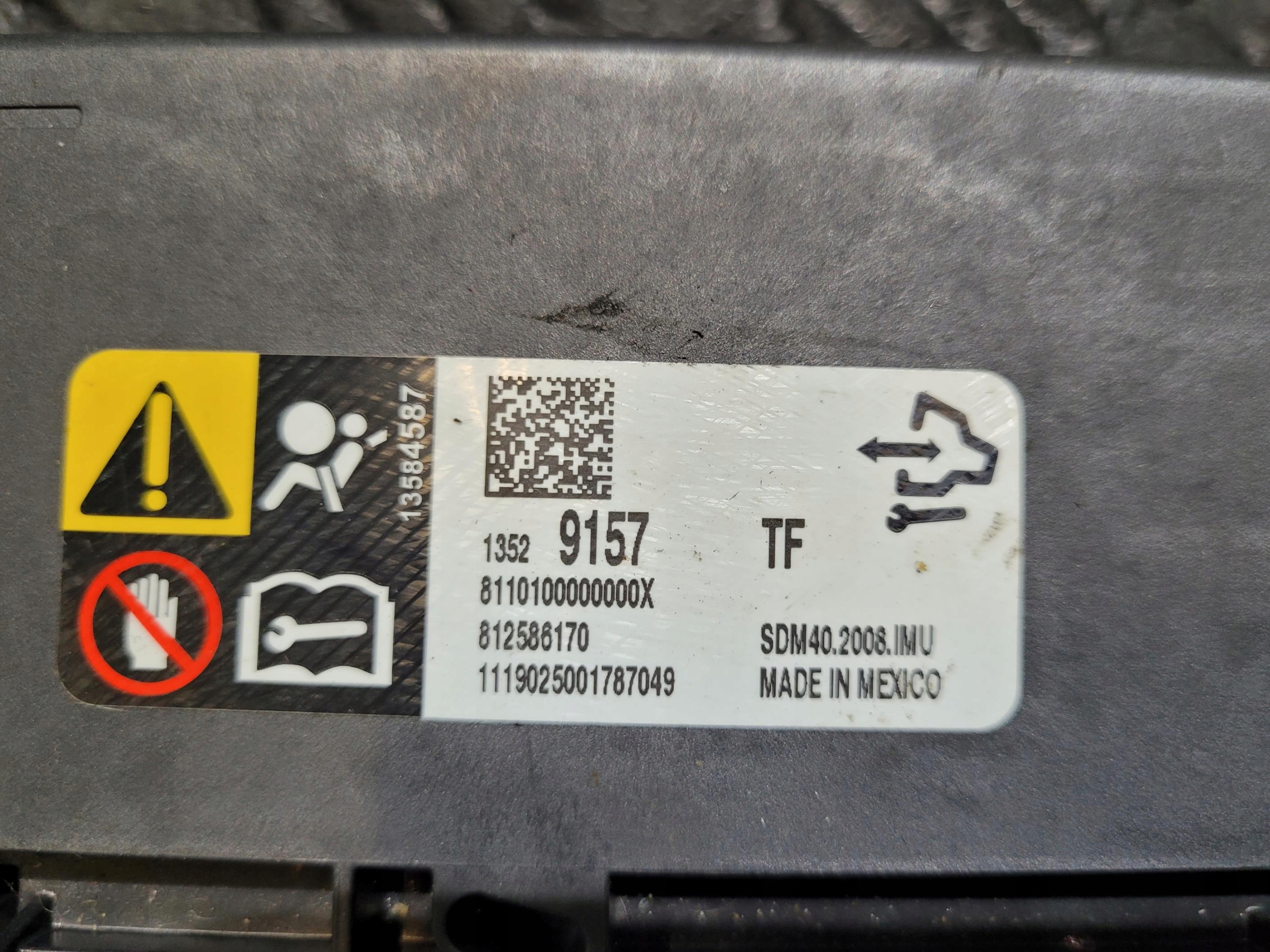 module control unit airbag 13529157 OPEL INSIGNIA B 1.6 D CDTI