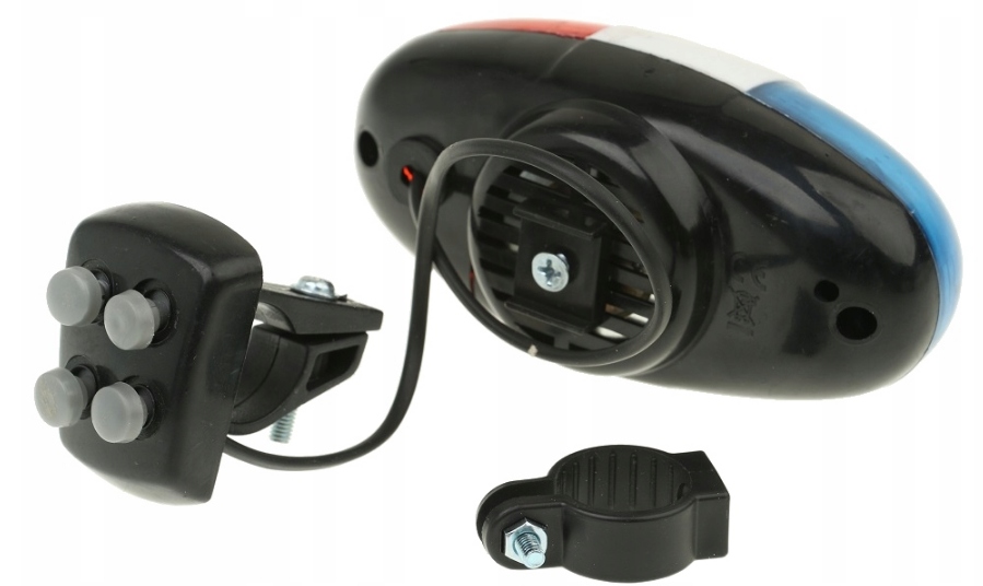 LAMPKA ROWEROWA DZWONEK SYRENA DŹWIĘKOWA POLICJA STRAŻ LED KOLORY EAN (GTIN) 5904204785679