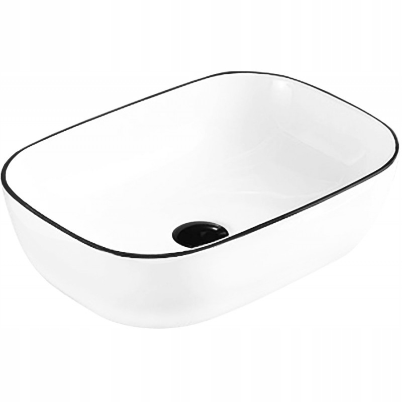 Mexen Rita umyvadlo na desku 45 x 32 cm, Bílá/Černá 21084507