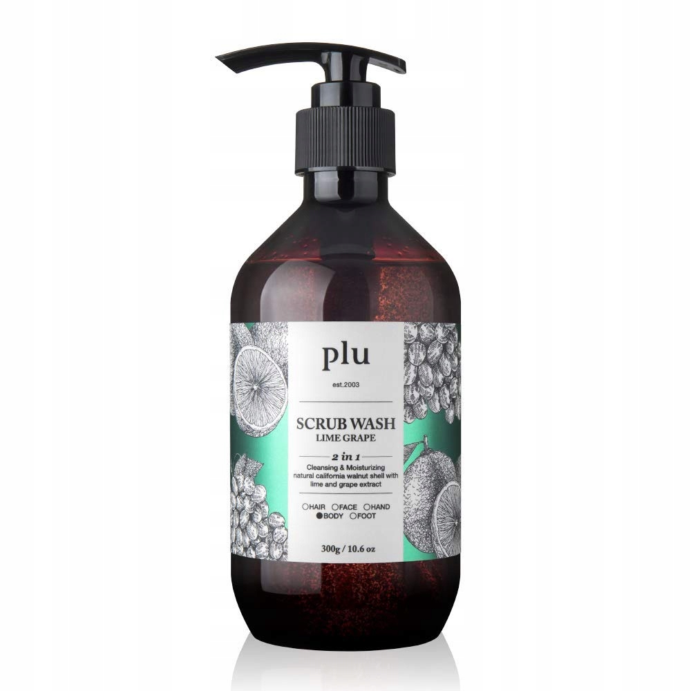 Plu Scrub Wash Lime Grape Peelingový sprchový gel 500 ml