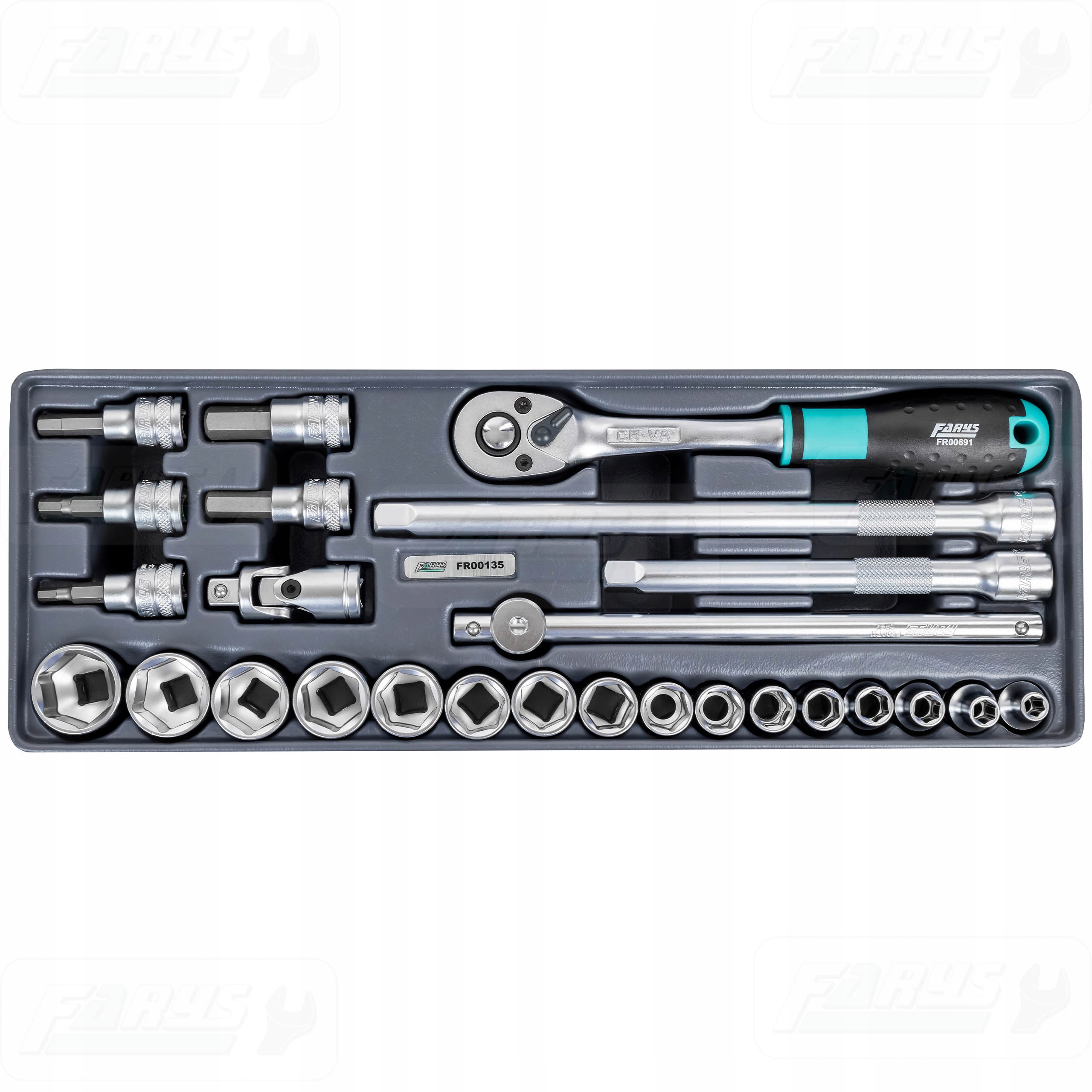 WKŁAD DO SZAFKI WYPOSAŻENIE PREMIUM ZESTAW KLUCZY NASADOWYCH 3/8” 26el. EAN (GTIN) 5907781837762