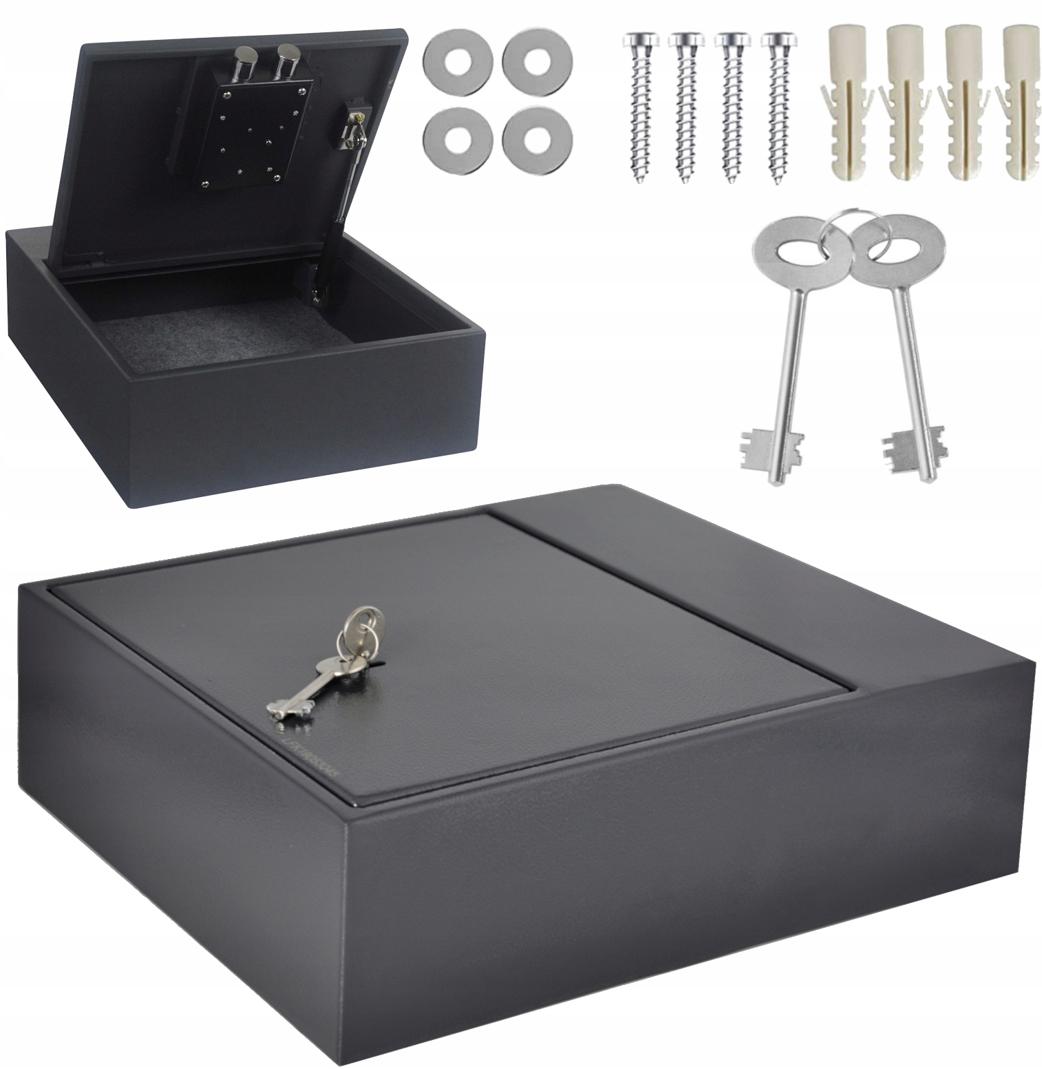 Sejf Podłogowy Skrytka Do Podłogi Wytrzymały Mocny Wkręty Montażowe