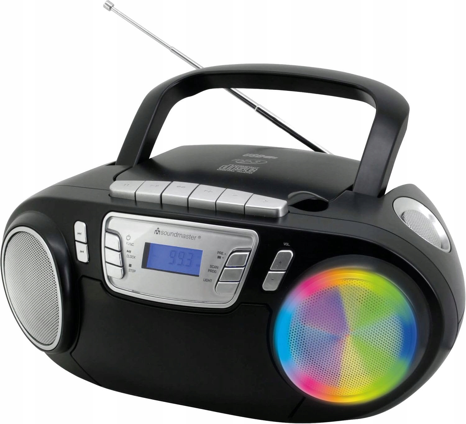Boombox Radio Megnetofon Karaoke CD MP3 Soundmaster SCD5800SW Led Nahrává