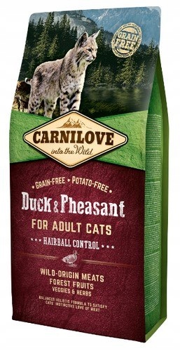Levně Carnilove Cat Duck & Pheasant Hairball Control kachna a bažant 6 kg