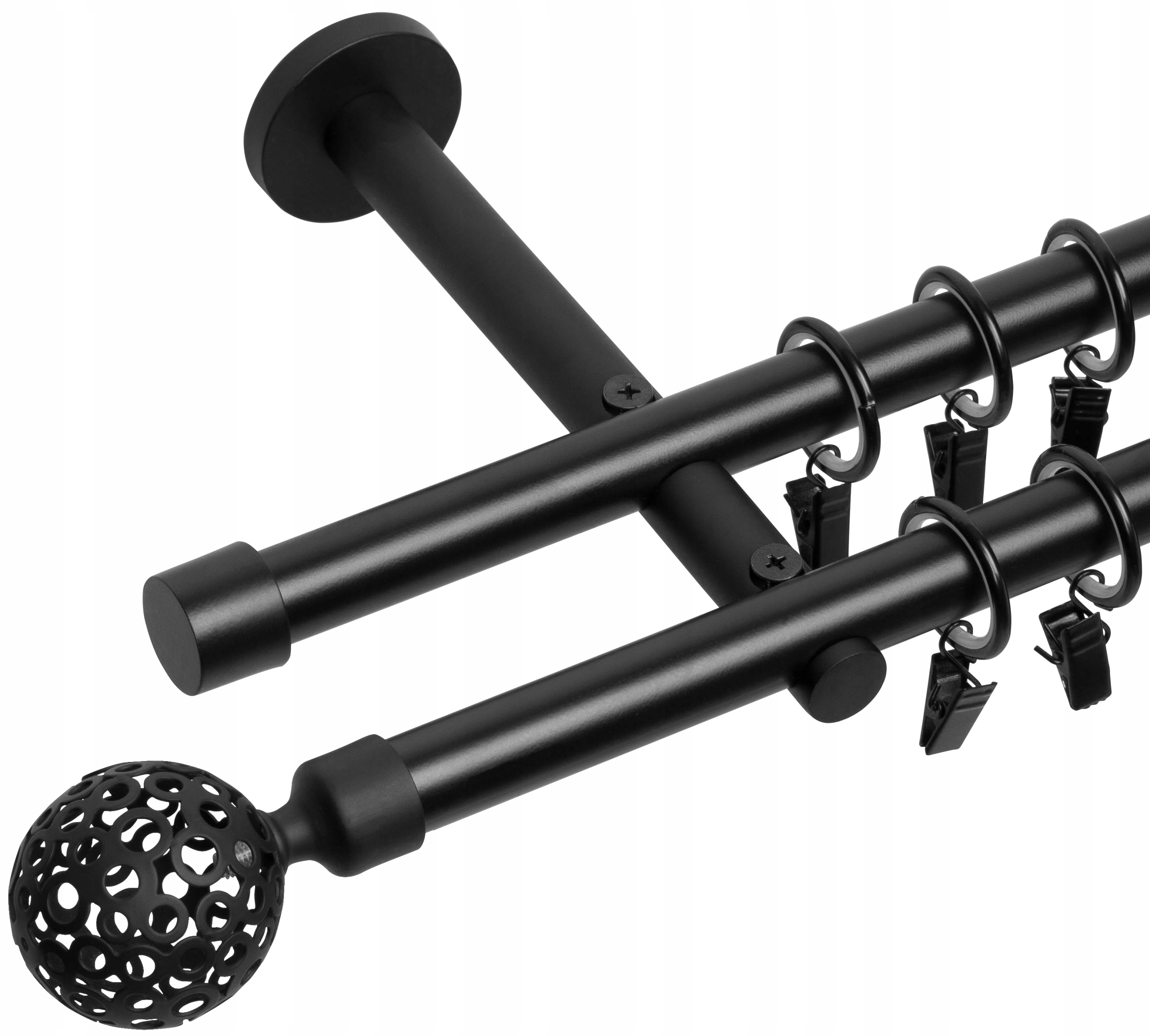 

Karnisz Podwójny Czarny Biały Mat 19+19mm 340cm