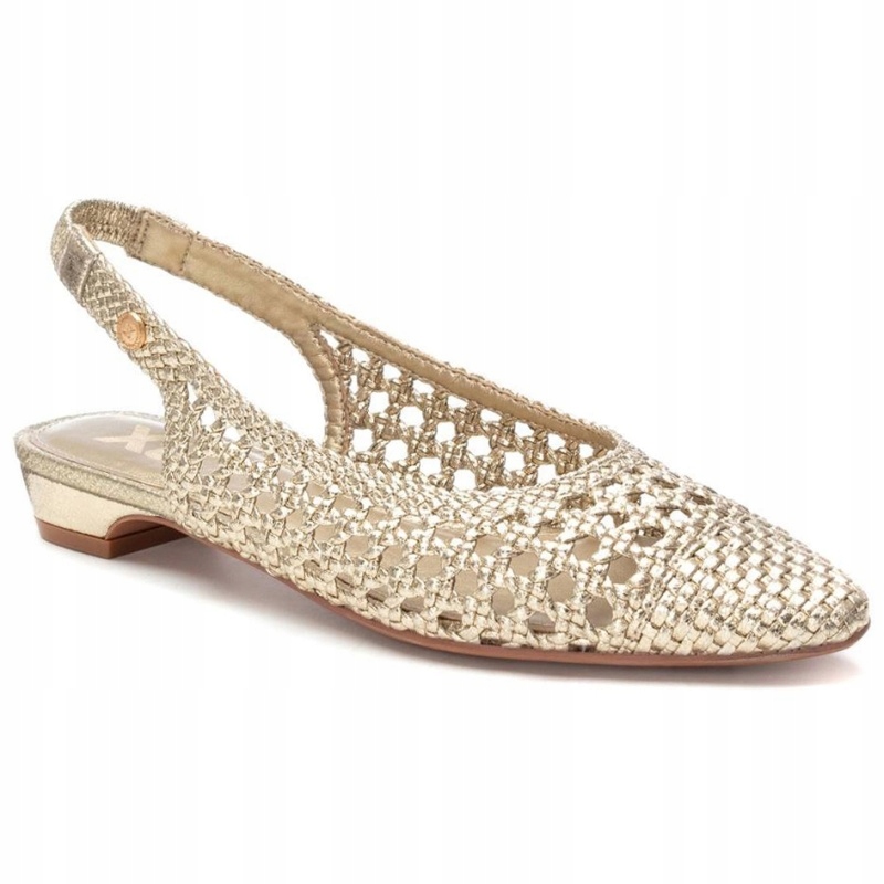 Dámské sandály Xti 143785 Z.tex. Oro zlaté pletené Eko Kůže VEL.35