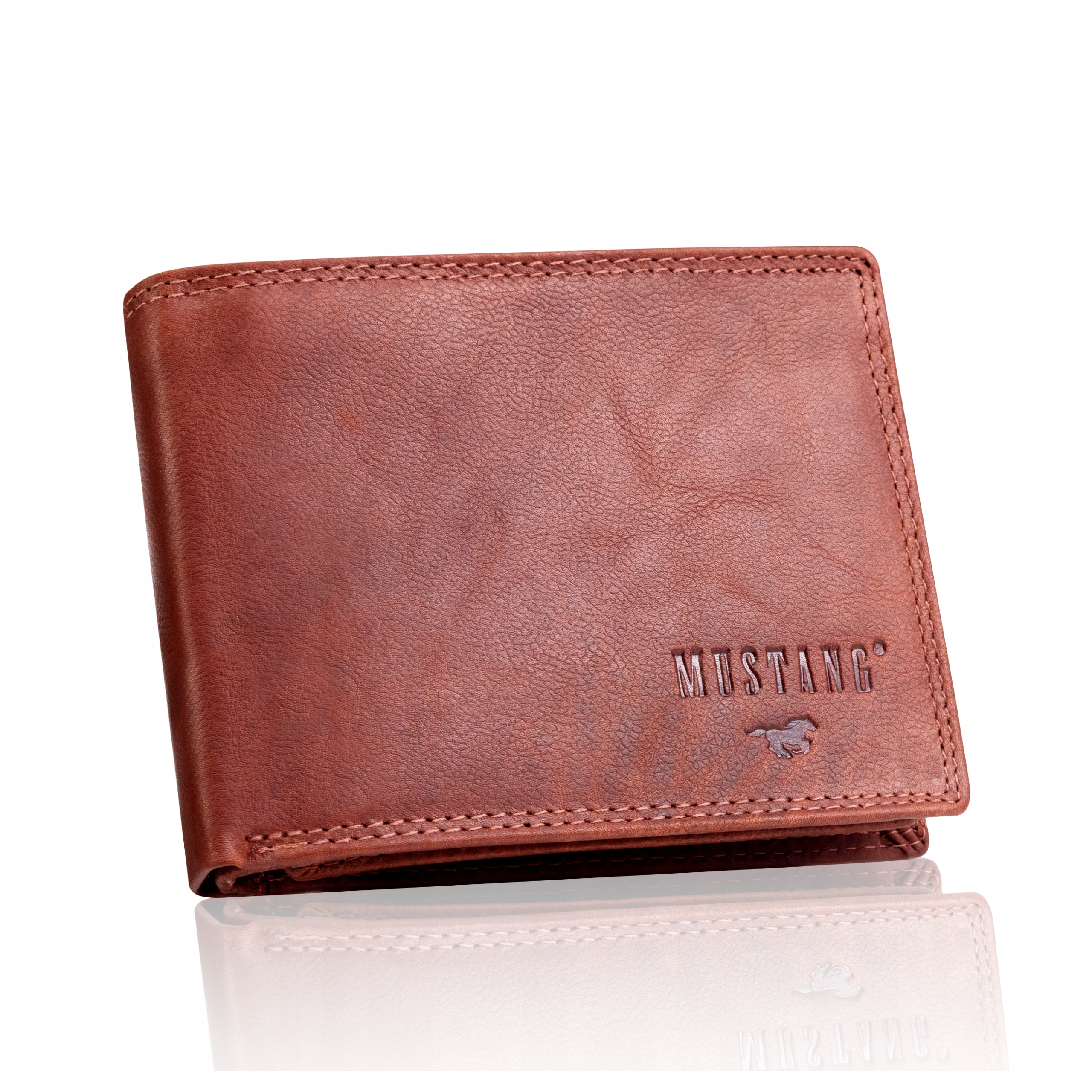 Pánská Kožená Peněženka Mustang Rfid Vertikální Elegantní Klasická Ideální jako Dárek