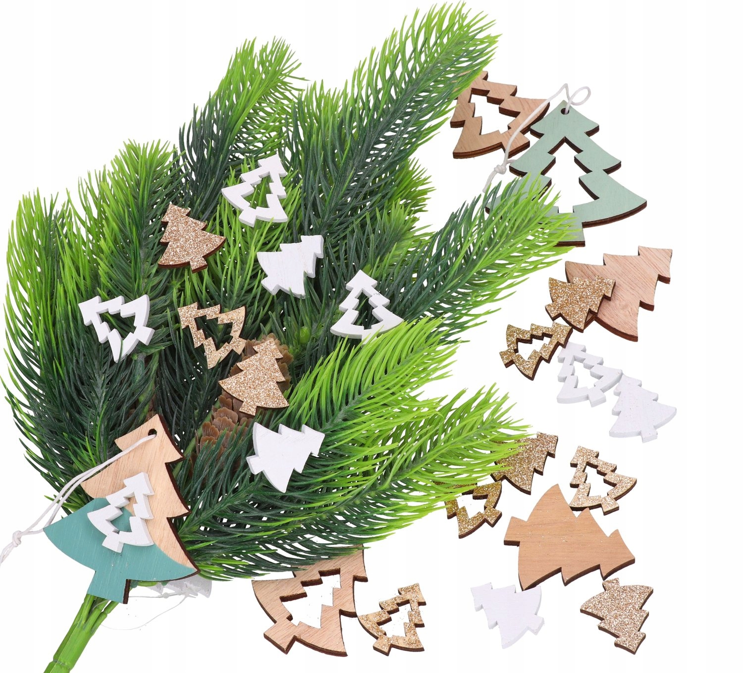 DREWNIANE CHOINKI ZAWIESZKI NA STROIK CHOINKĘ Marka Dekorstar