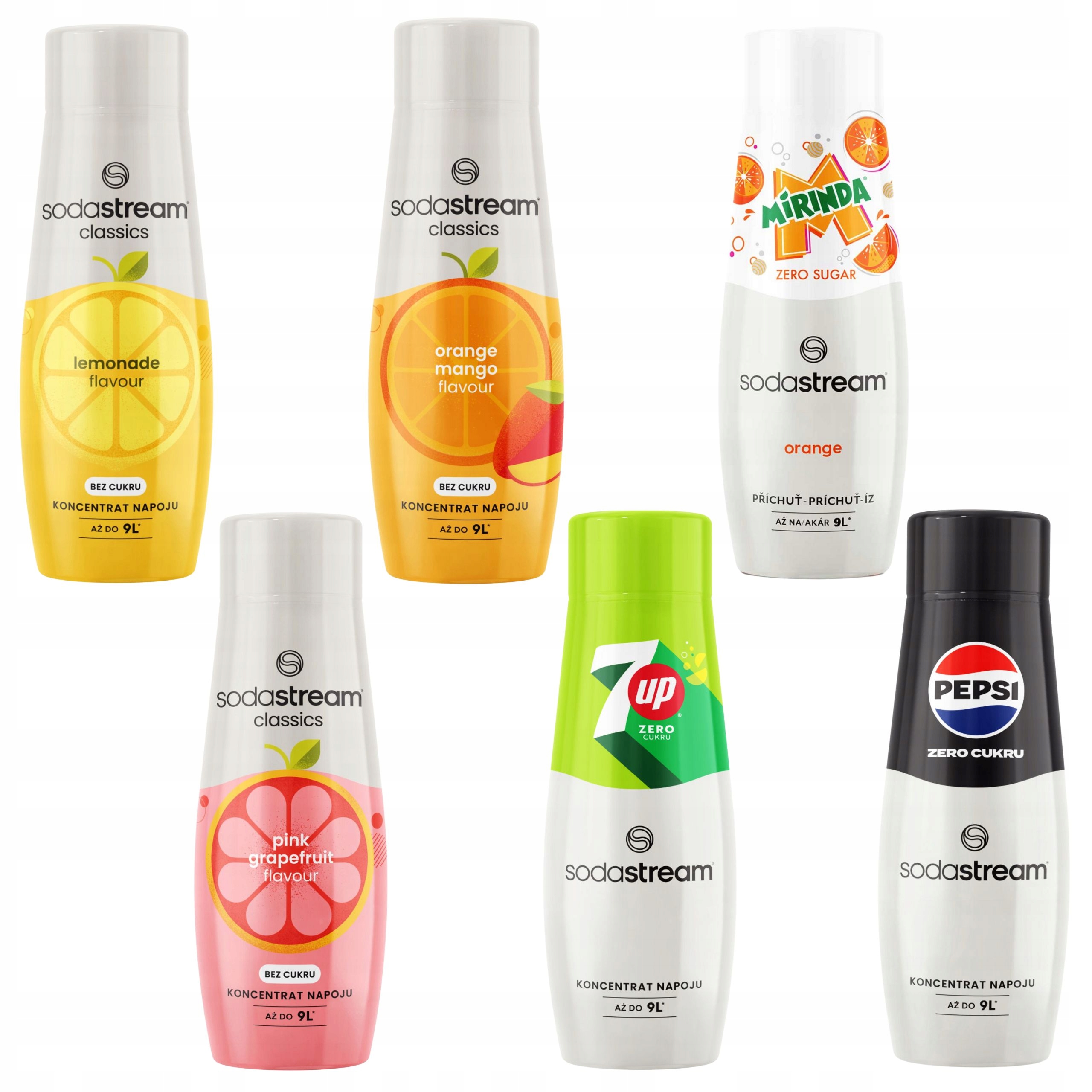 Levně Sirup SodaStream Pepsi Zero, 7UP Zero, Mirinda Zero, Mango, Hrozen, Citron