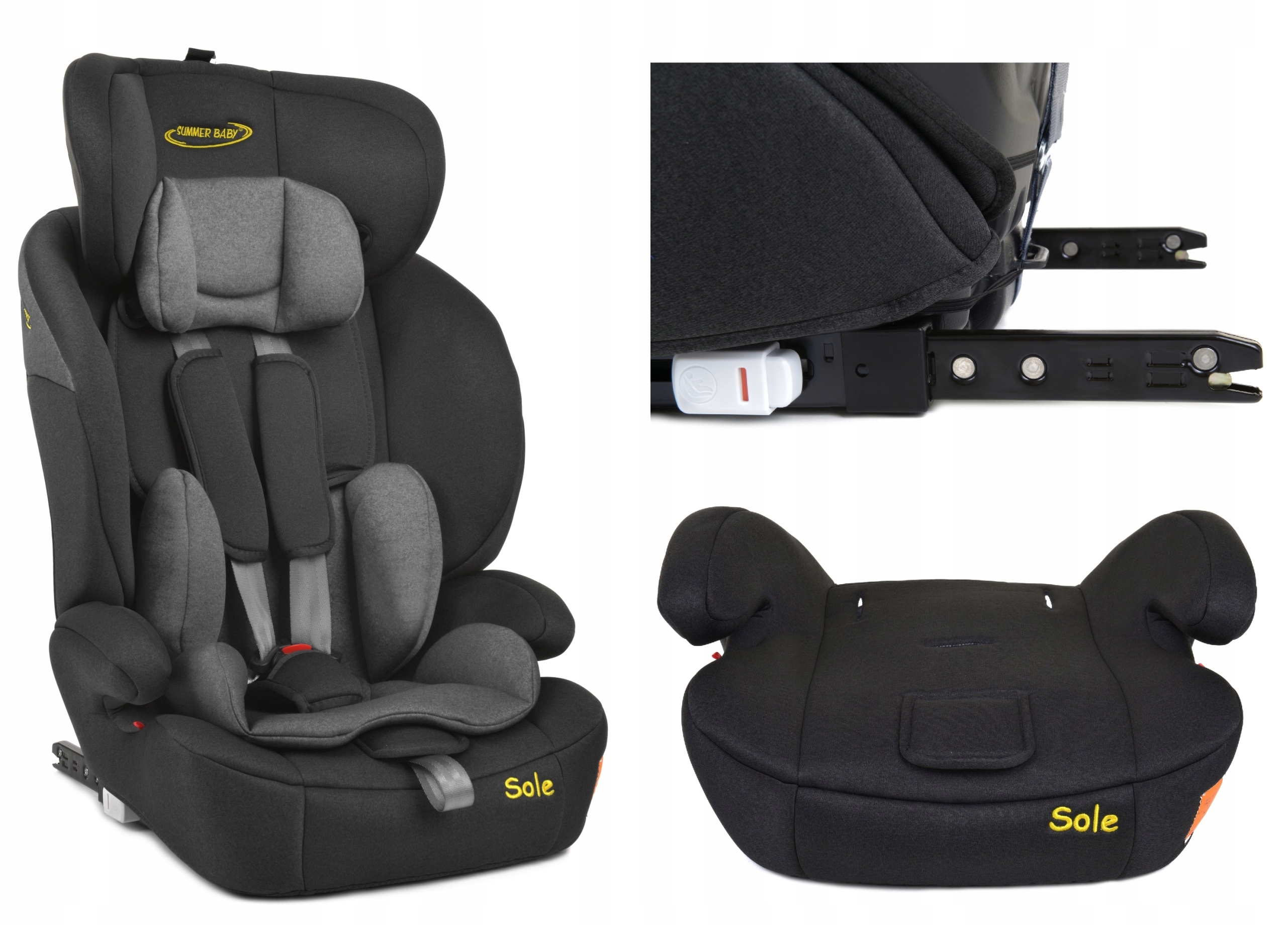 ДИТЯЧЕ АВТОКРІСЛО SUMMER BABY SOLE 9-36 КГ ISOFIX СІРИЙ