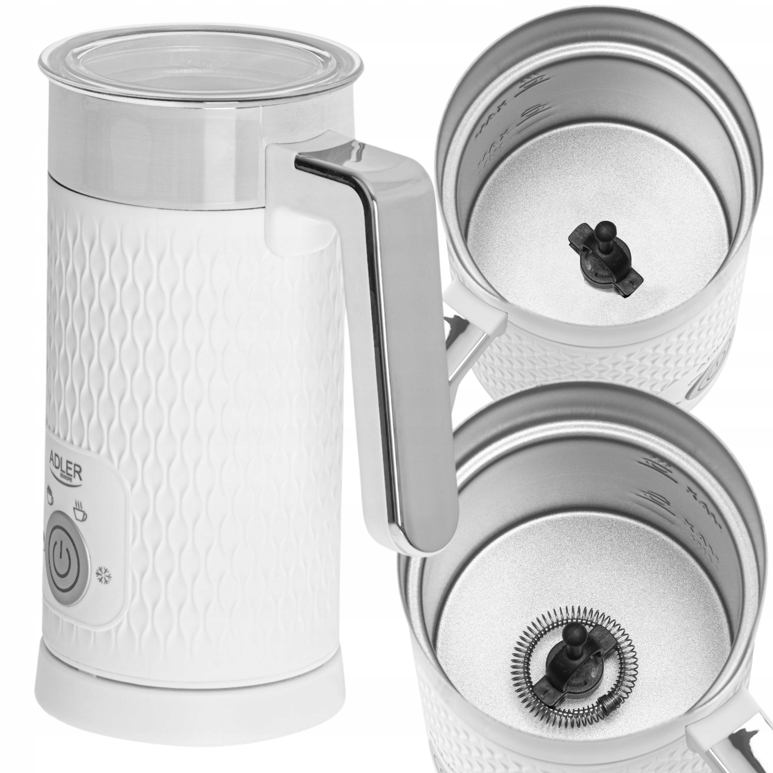 ELEKTRYCZNY SPIENIACZ DO MLEKA PODGRZEWACZ 2w1 cappuccino latte 4 FUNKCJE Marka Adler