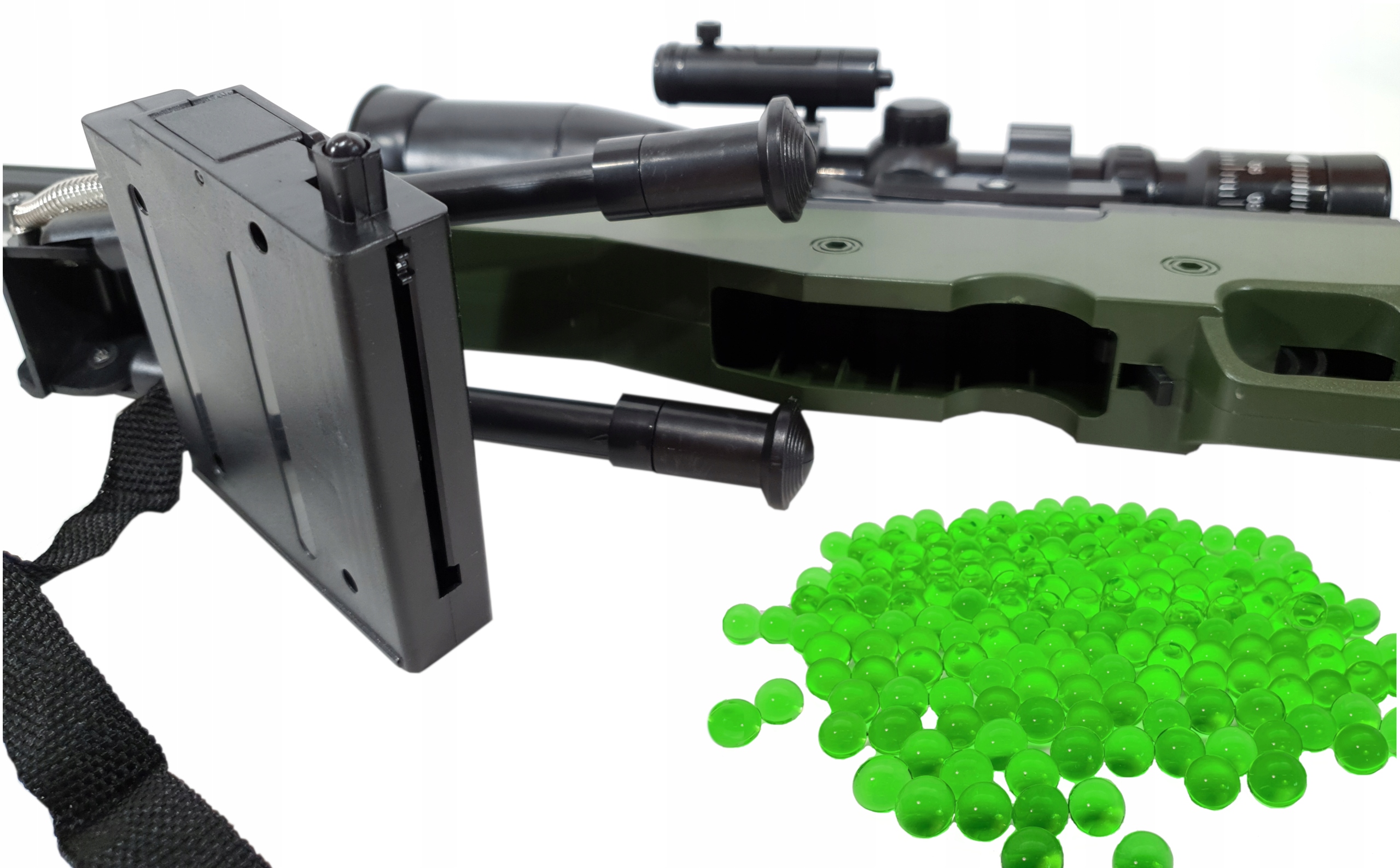 KARABIN SNAJPERSKI NA KULKI AWP Z LUNETĄ + LASER Materiał metal plastik