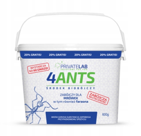

Trutka zwalcza Mrówki ogrodowe 4ants granule 600g