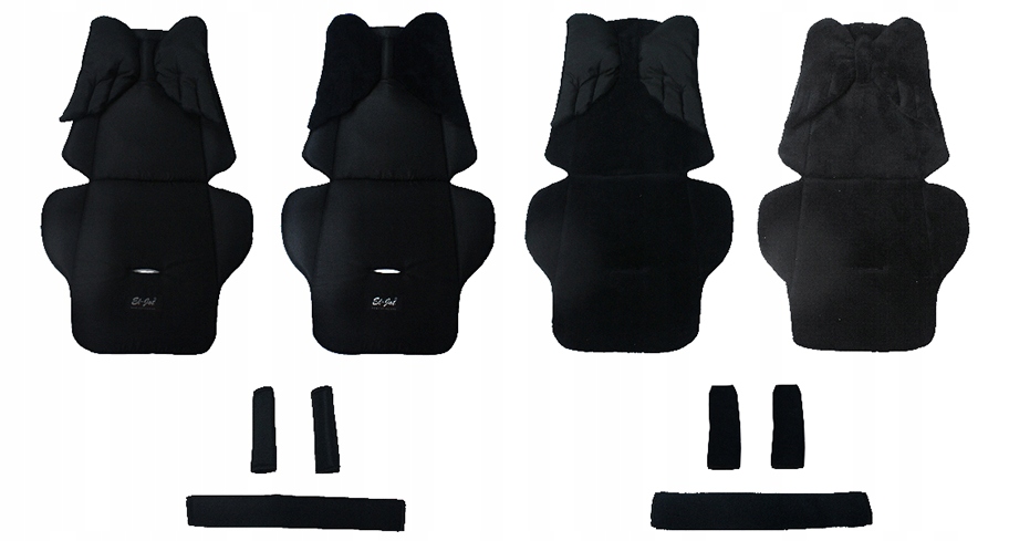 ZESTAW WKŁADKA DO SPACERÓWKI Z PODUSZKĄ S CZARNA