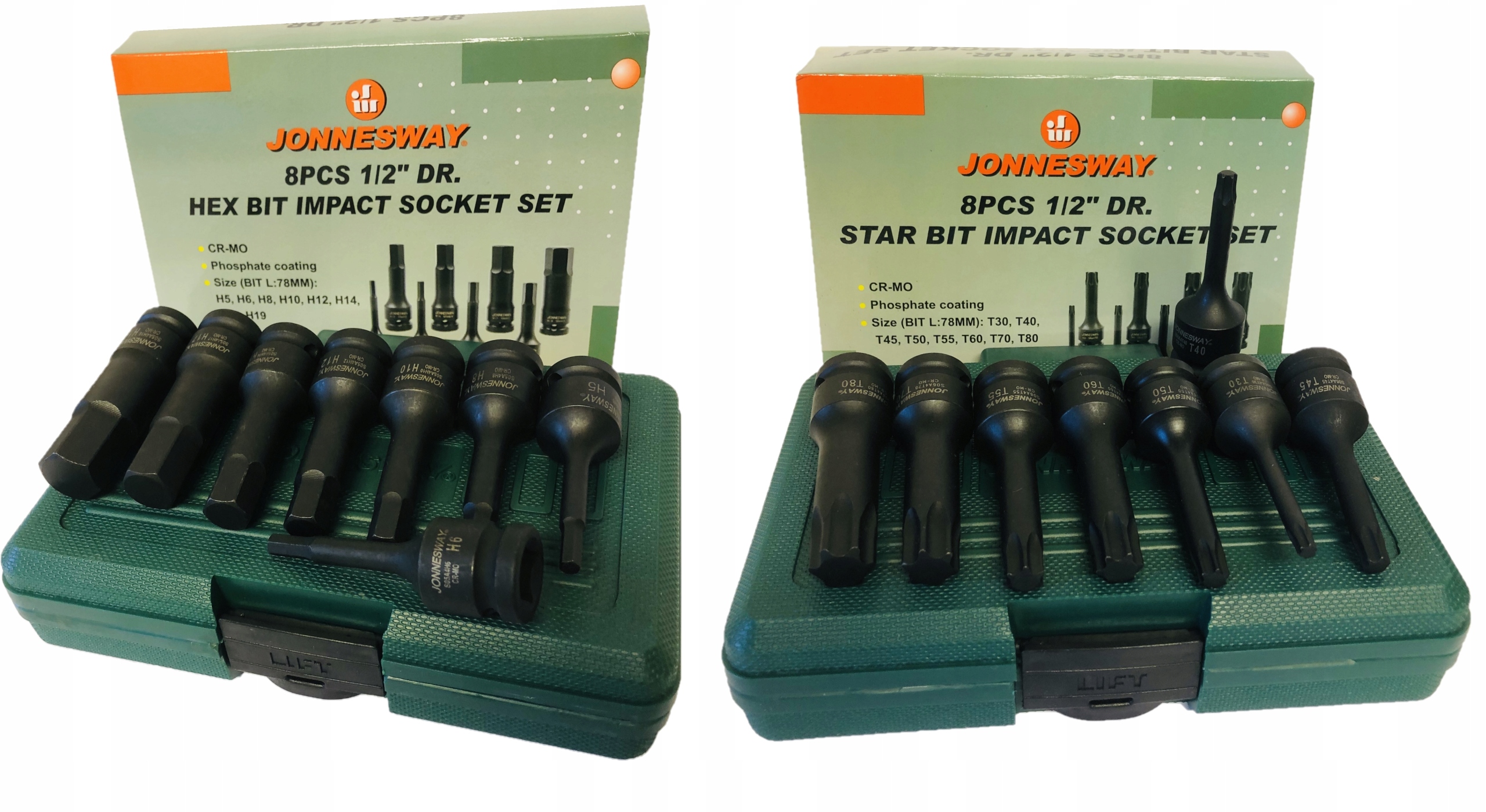 

Jonnesway Klucze nasadki torx Imbus udarowe 1/2''