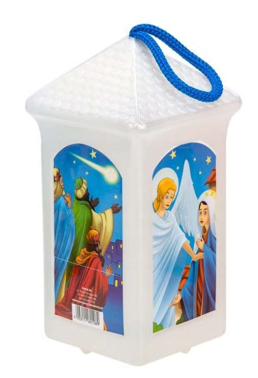 LAMPION NA RORATY PLASTIKOWY LED MIGAJĄCY - BIAŁY ADWENTOWY NA BATERIE