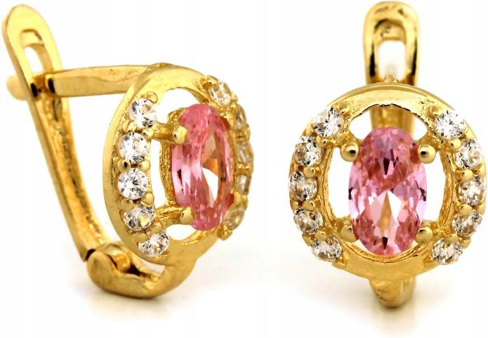 Zlaté náušnice 585 dětské kroužky se zirkony jsou elegantní jako dárek 14k