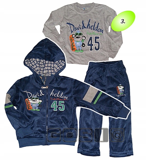 

Welurowe 3cz. Dresy Bluza Spodnie Piesek 86/92