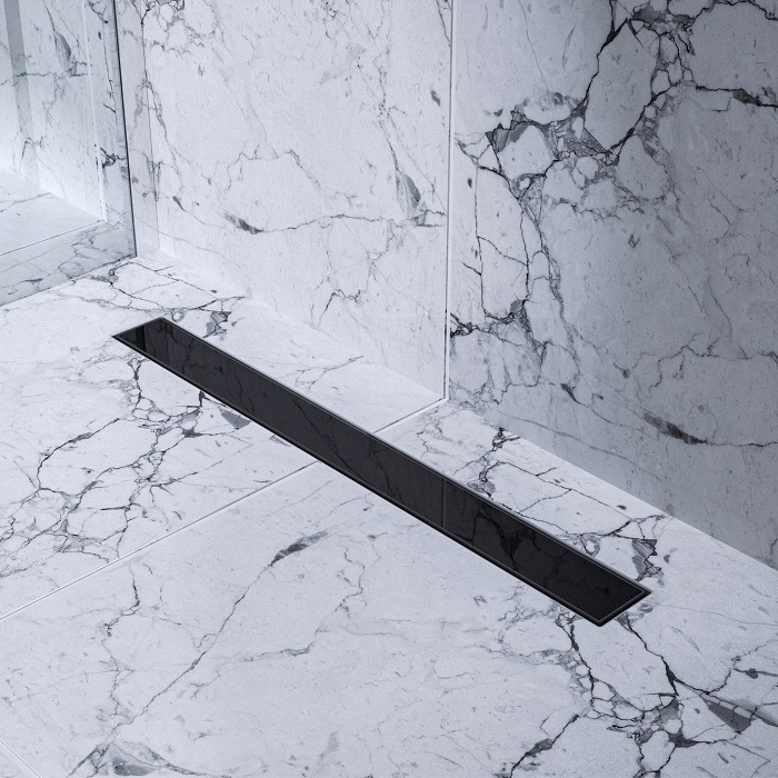 SANITLINE Odpływ liniowy CZARNE SZKŁO / MAT 70cm Stan opakowania oryginalne