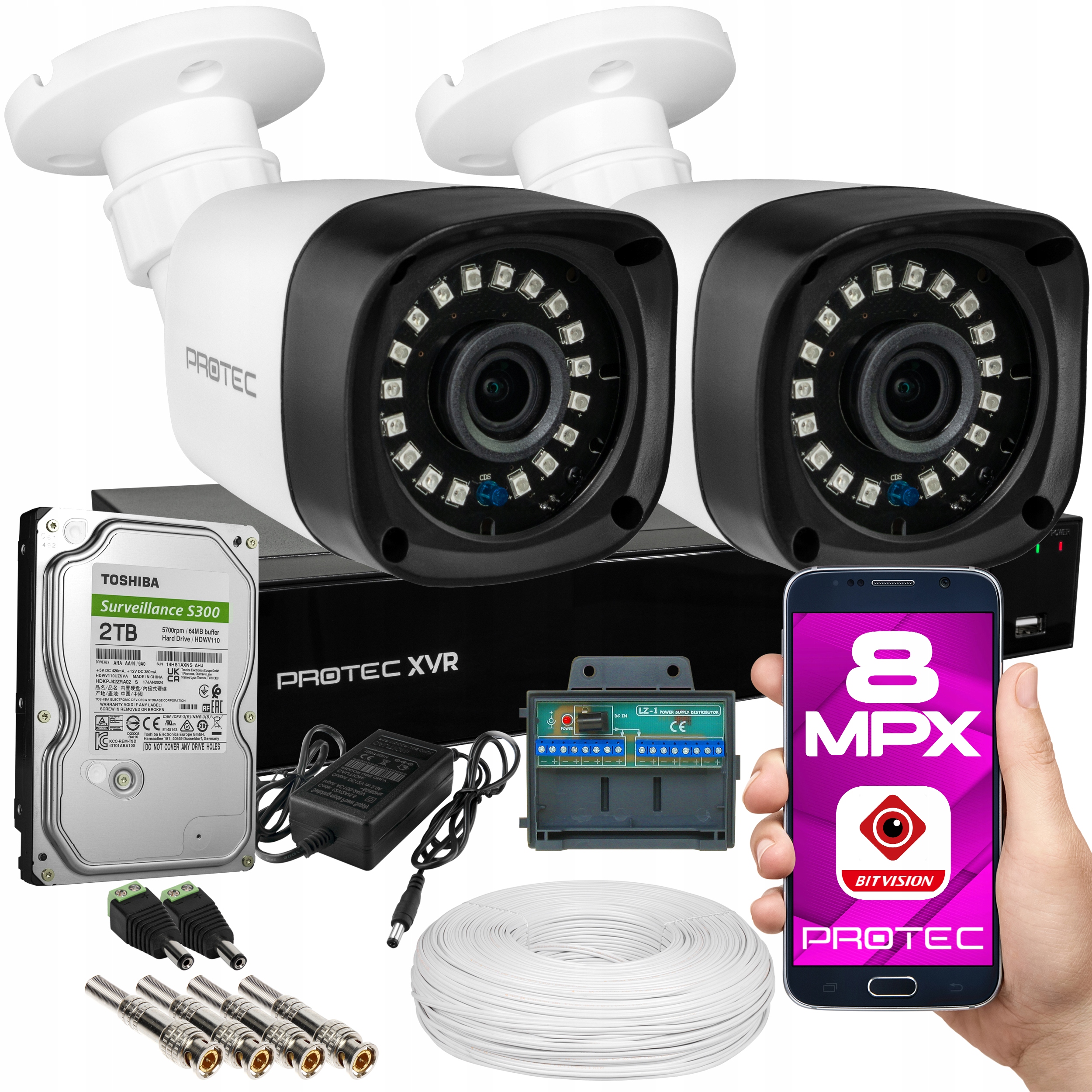 Zestaw kamer do monitoringu Ahd kamery 4K zewnętrzne podgląd z Hdd