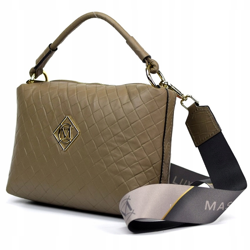 TOREBKA MASSIMO CONTTI SKÓRA PLECIONA TAUPE 936A Model 810A