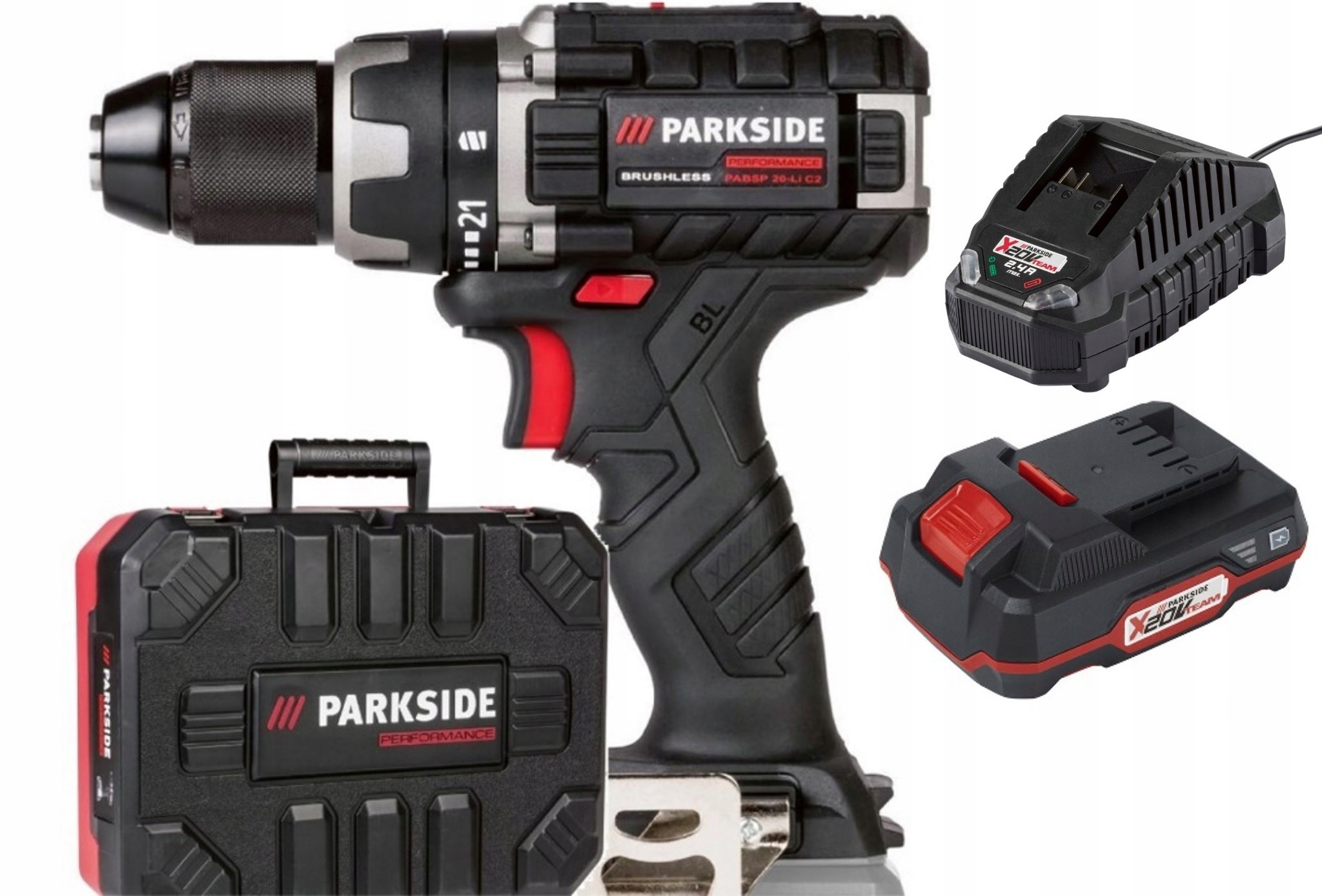 Wiertarko-Wkrętarka Parkside Performance akumulator 2 Ah, ładowarka 65 W