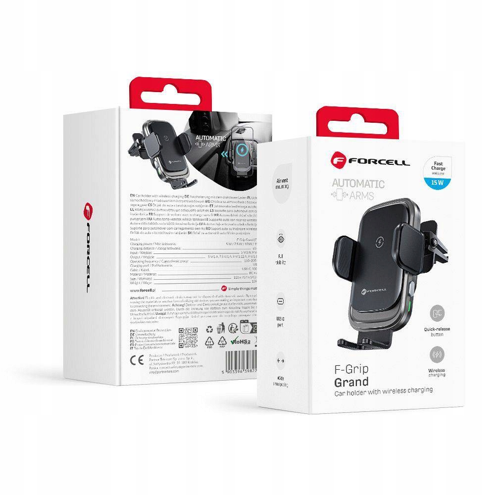Forcell F-Grip Grand (F-24) Uchwyt Do Kratki Wlotu Z Ładowaniem Indukcjnym