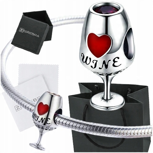

Charms Wino zawieszka srebro 925 Serce koralik