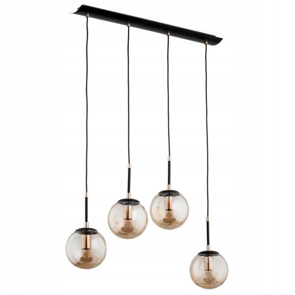 Závěsná podélná lampa Sebia Alfa černá 4 koule E14 10W nastavitelná