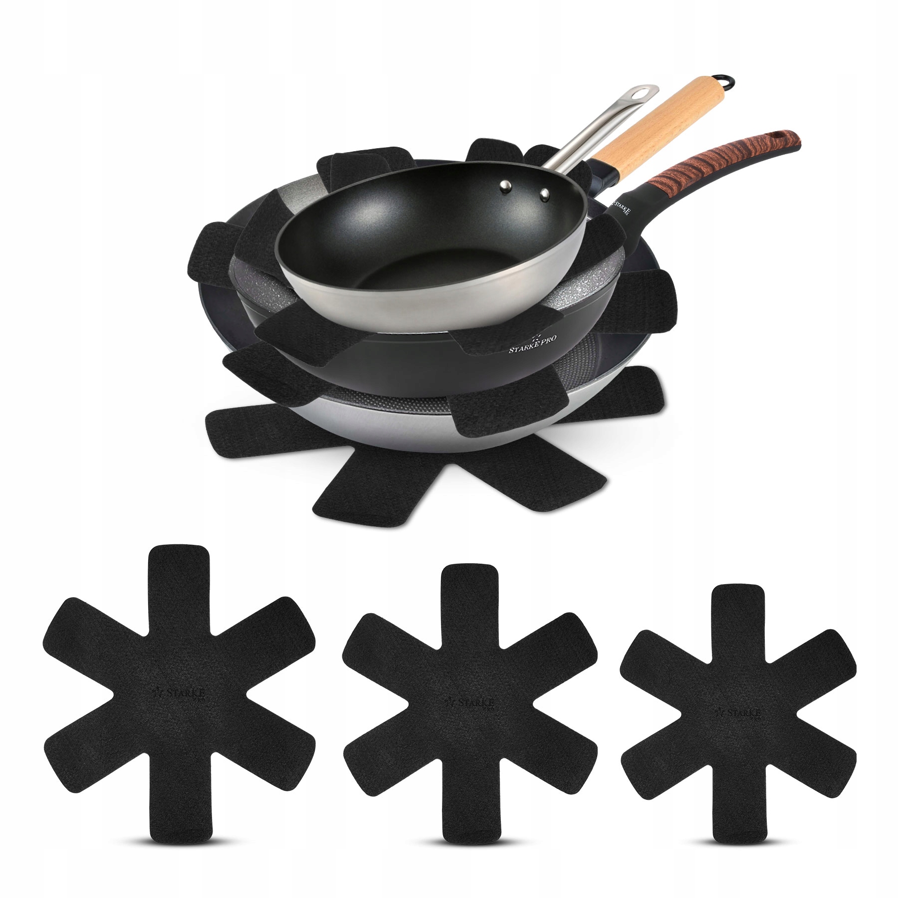 

Przekładki separatory osłonki patelni Filcowe 3szt