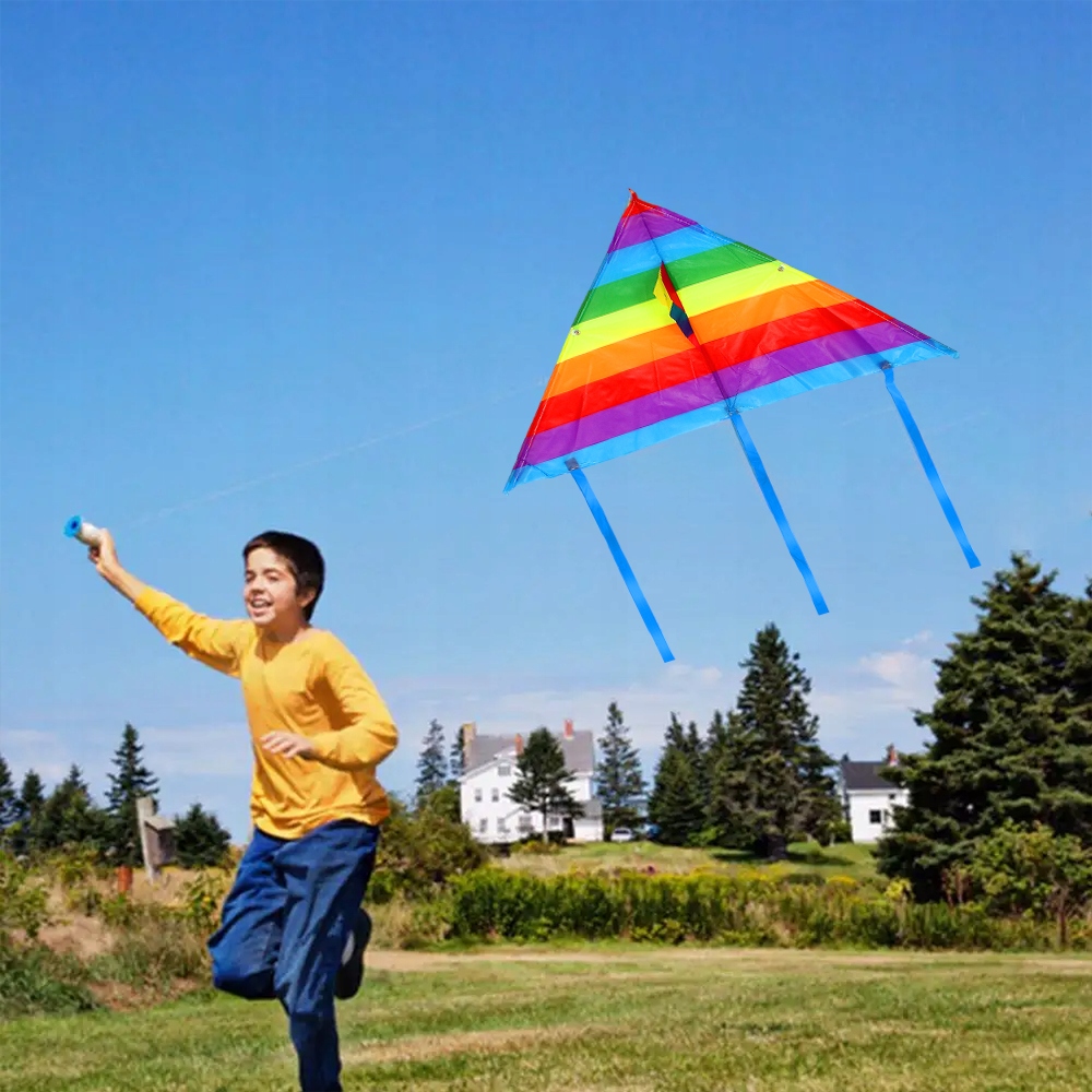 DUŻY LATAWIEC DLA DZIECI KOLOROWY TĘCZOWY NA LINCE LEKKI LATAJĄCA ZABAWKA Marka Import