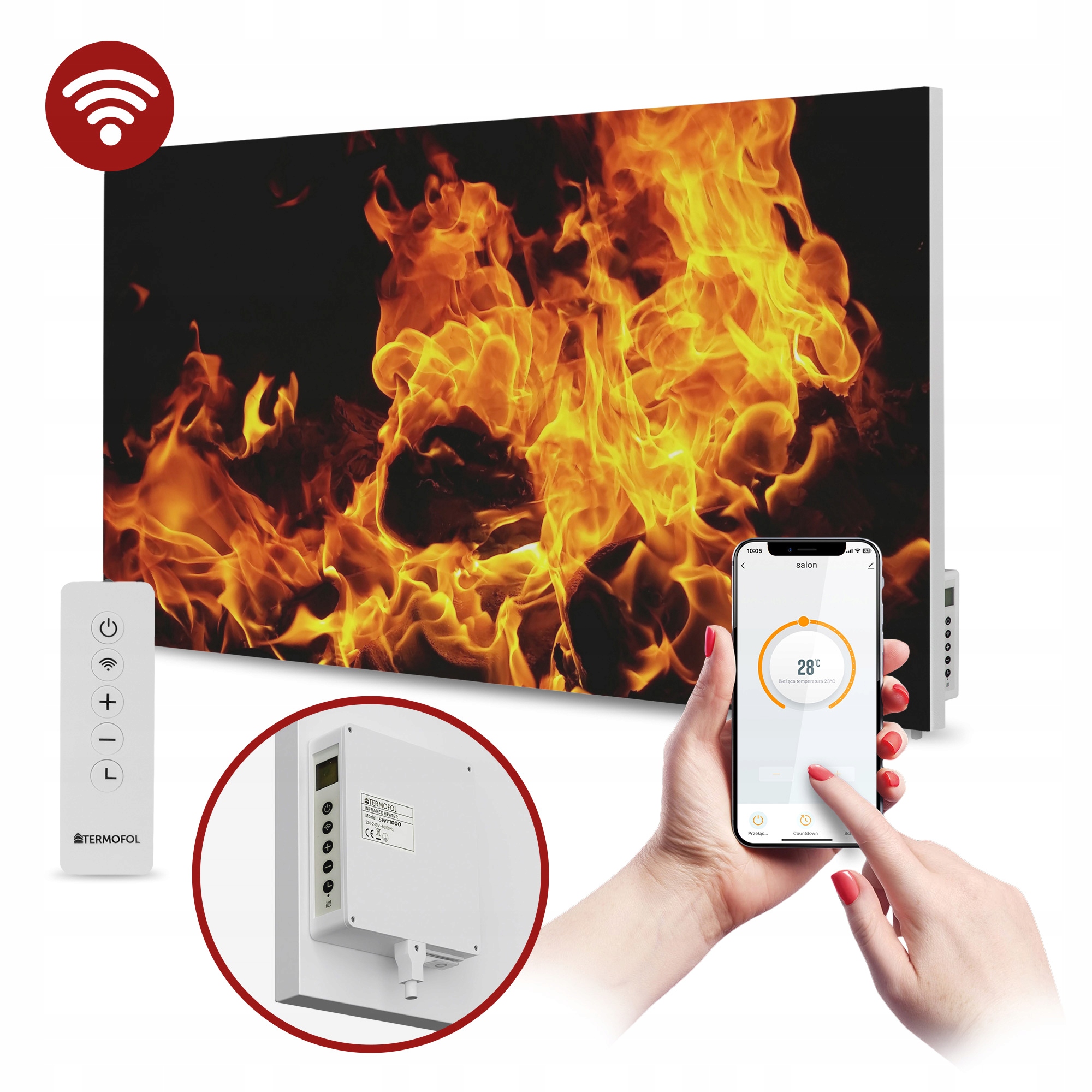 Ohrievač s infračervenou potlačou 700 W 120 x 60 cmWiFi
