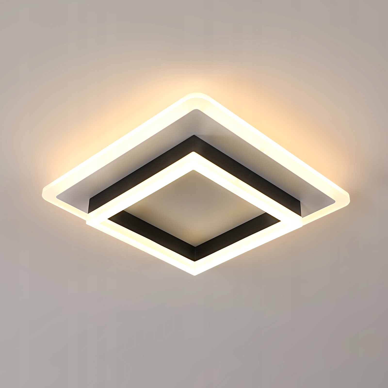 Lampa Sufitowa Plafon Led Kwadratowy Czarny Natynkowy 3000K 30W 3300lm