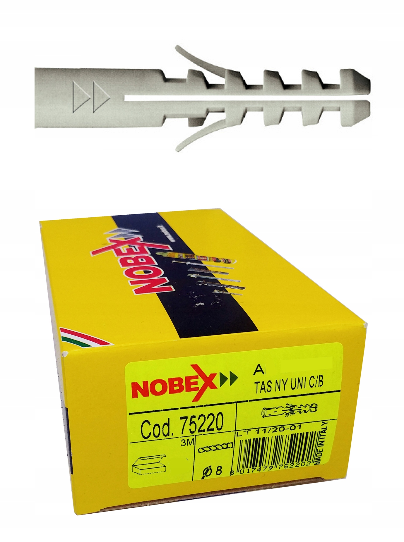 

Kołki rozporowe standardowe Nobex-a 6x30 100szt