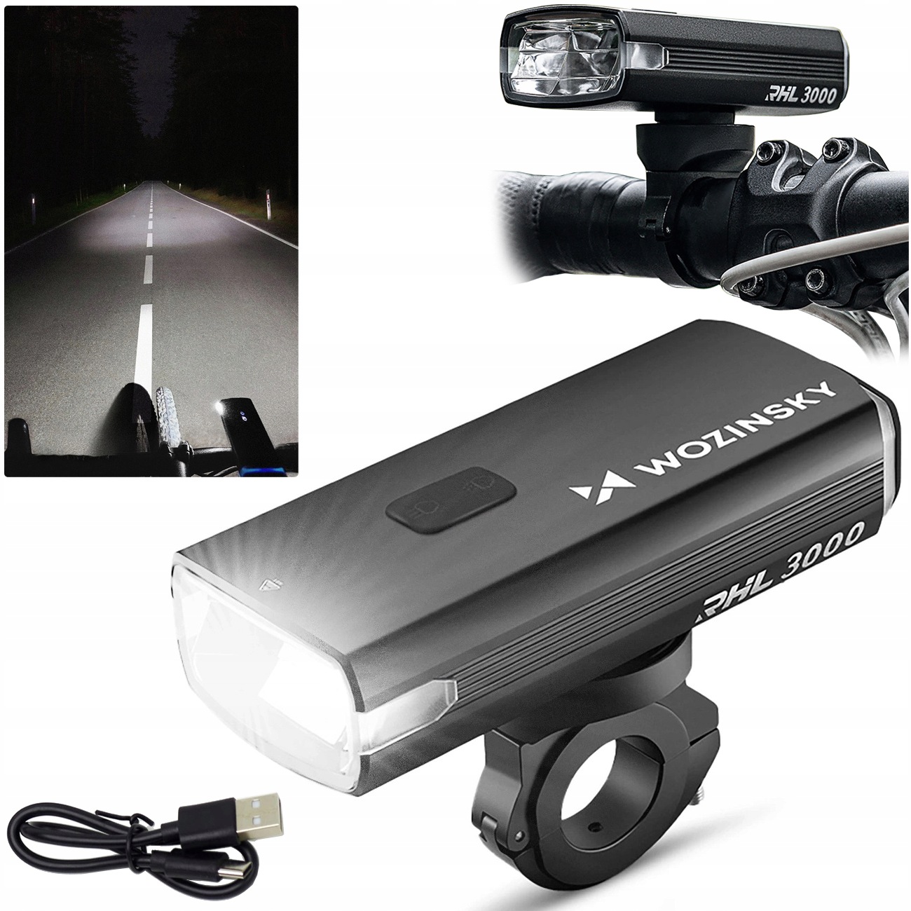 Silná cyklistická lampa Led světlo 3000 lm svítilna 10000 mA Přední Powerbanka
