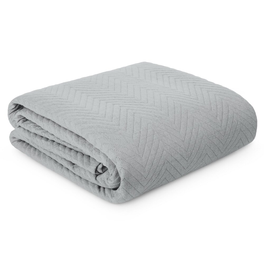 Dekorativní přehoz Len 170x210 stříbrný prošívaná se strukturou lnu