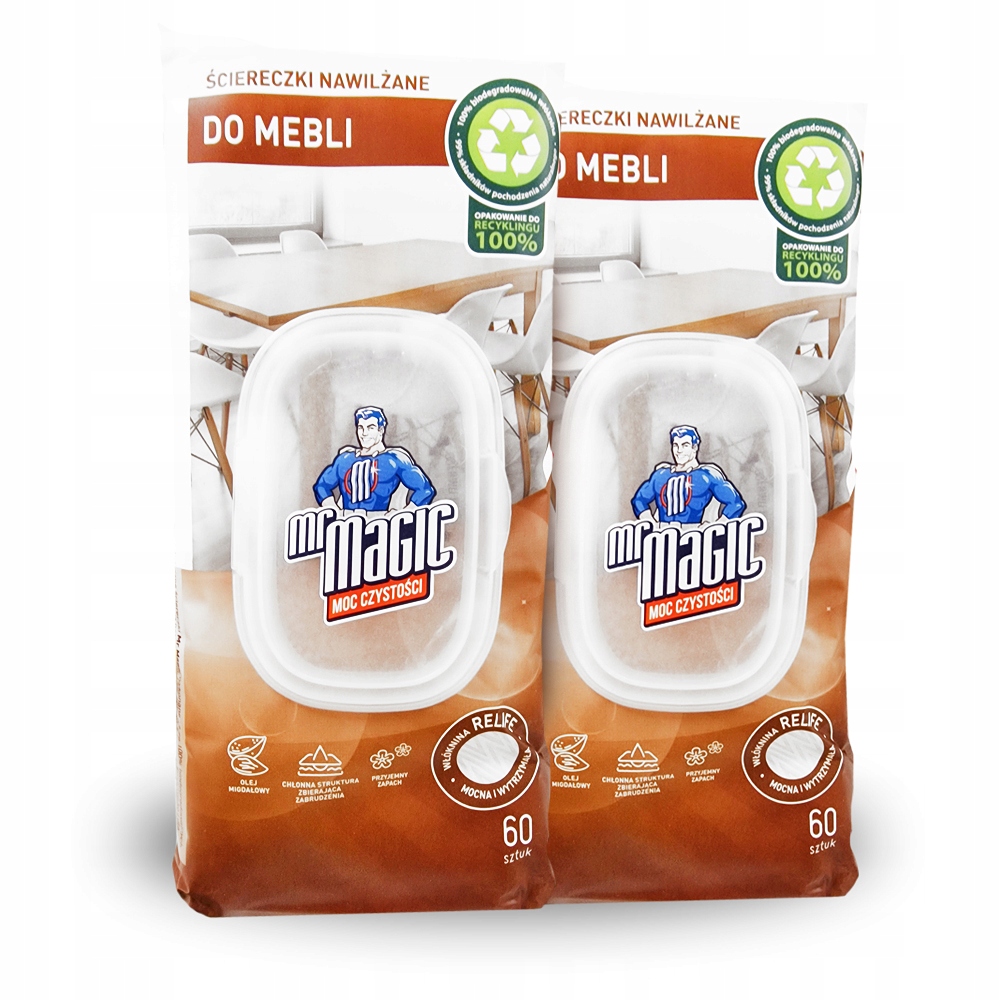 

Ściereczki Nawilżane Do Mebli Mr Magic 120SZT
